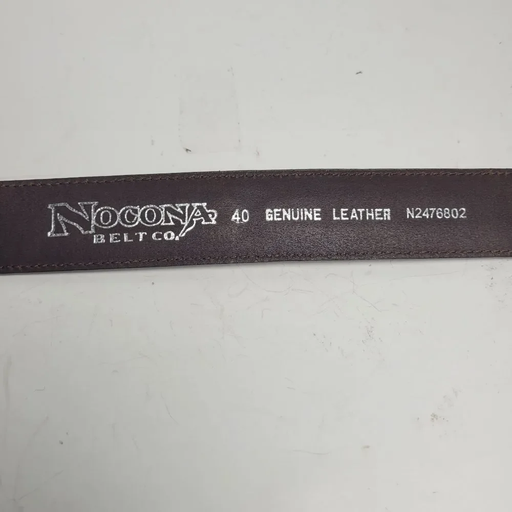Nocona Men Western Top Hand Brown Ranger Leather Belt 40 1996 4 PC N2476802